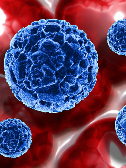 3D render of a medical background with abstract virus cells